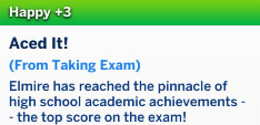 Moodlet UI: Aced It! (From Taking Exam) Elmire has reached the pinnacle of high school academic achievements - the top score on the exam! 